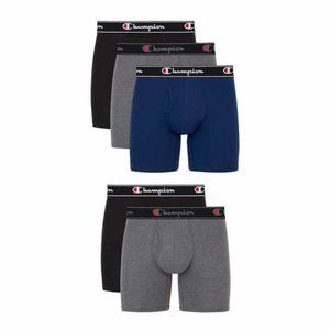 Champion 5 PACK Boxer Briefs Every Day Comfort Stretch Cotton Moisture-Wicking